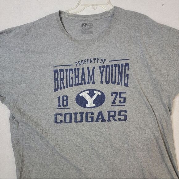 Russell Athletic BYU Cougars Mens Short Sleeve T Shirt Gray 3 XXXL - Picture 9 of 9